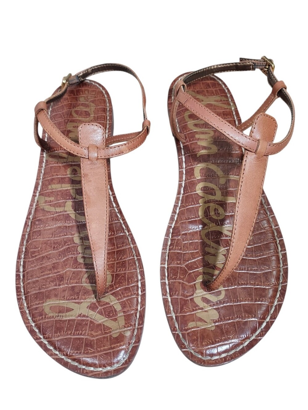 Sam Edelman Brown Leather Gigi Thong Sandals 11